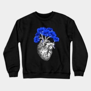 Cactus Heart, succulent heart and blue flowers, Prickly Heart, succulent lover, Plant lover Crewneck Sweatshirt